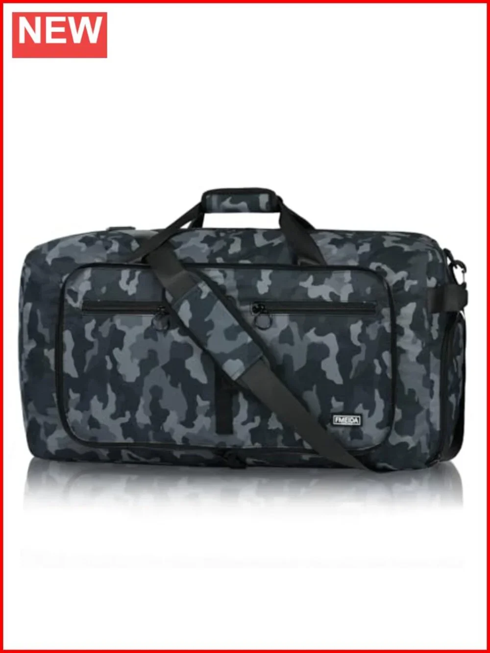 65L Foldable Travel Duffel with Shoes Compartment, Water Repellent